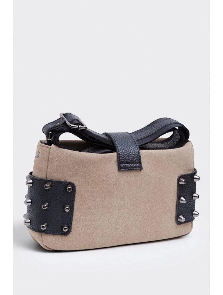 ELENA ATHANASIOU City Lady Clutch Suede Bag Beige Μπεζ Σουέντ Τσάντα