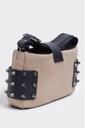 ELENA ATHANASIOU City Lady Clutch Suede Bag Beige Μπεζ Σουέντ Τσάντα