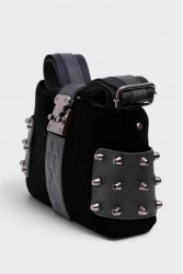 ELENA ATHANASIOU City Lady Clutch Suede Bag Black Μαύρη Σουέντ Τσάντα