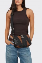 ELENA ATHANASIOU City Lady EA Clutch Logo Brown