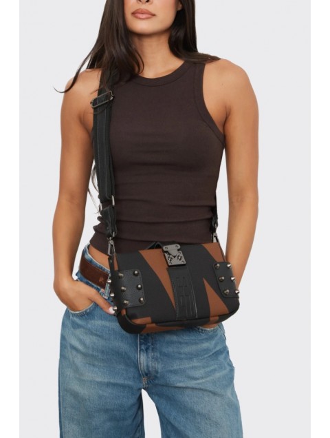 ELENA ATHANASIOU City Lady EA Clutch Logo Brown Καφέ Τσάντα με Λόγκο