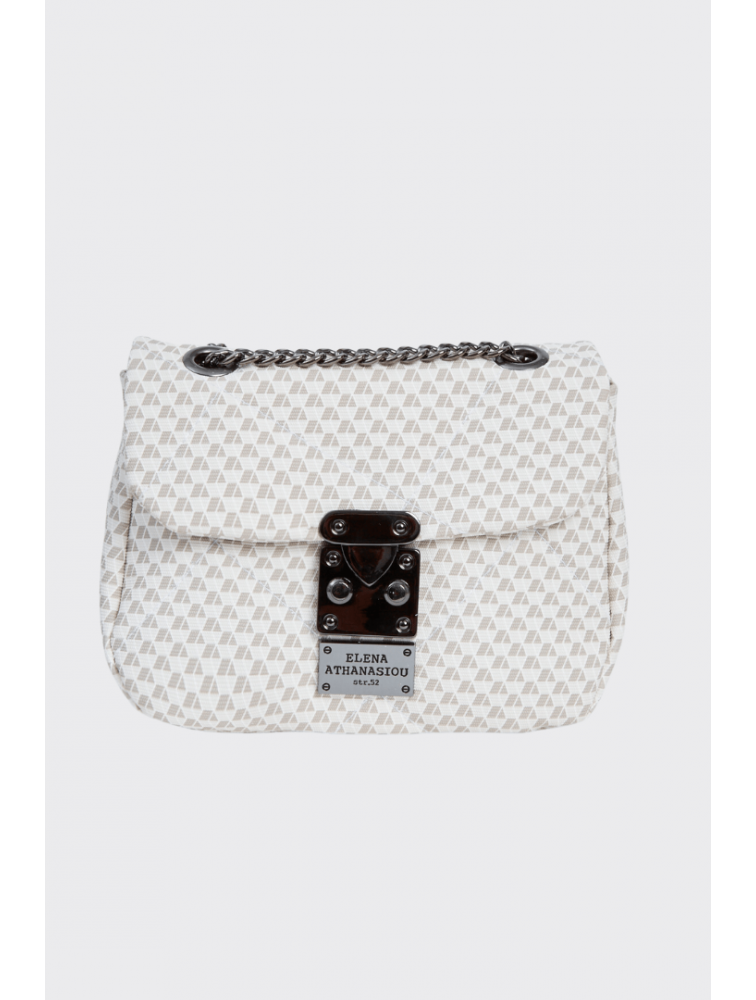 ELENA ATHANASIOU Cube Mini Bag White Λευκό τσαντάκι ώμου