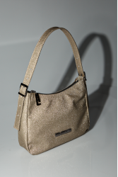 ELENA ATHANASIOU Disco Vintage Baguette Platinum Χρυσή Γυναικεία Τσάντα Χειρός