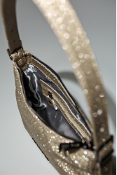 ELENA ATHANASIOU Disco Vintage Baguette Platinum Χρυσή Γυναικεία Τσάντα Χειρός