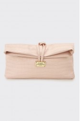 ELENA ATHANASIOU Downtown Lunchbag Croco Baby Pink Κροκό Ροζ Τσαντάκι