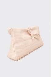 ELENA ATHANASIOU Downtown Lunchbag Croco Baby Pink Κροκό Ροζ Τσαντάκι