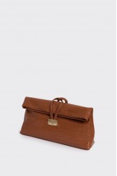 ELENA ATHANASIOU Downtown Lunchbag Croco Cognac
