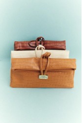 ELENA ATHANASIOU Downtown Lunchbag Croco Creme