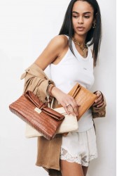 ELENA ATHANASIOU Downtown Lunchbag Croco Creme
