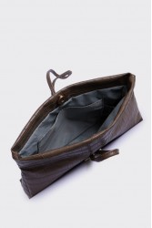 ELENA ATHANASIOU Downtown Lunchbag Croco Dark Brown