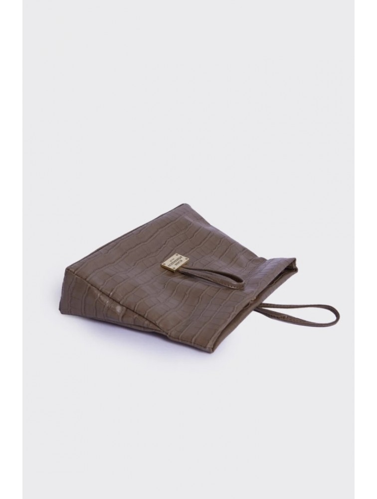 ELENA ATHANASIOU Downtown Lunchbag Croco Havana