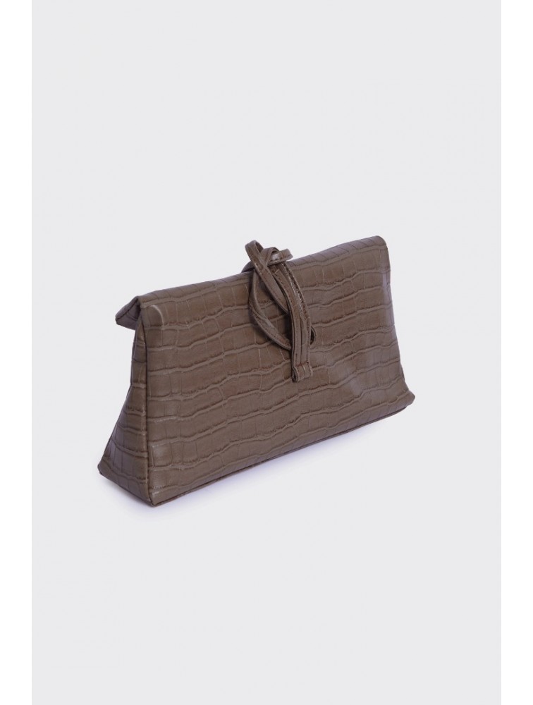 ELENA ATHANASIOU Downtown Lunchbag Croco Havana