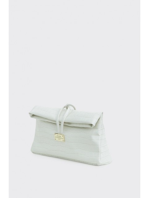 ELENA ATHANASIOU Downtown Lunchbag Croco Light Blue Κροκό Γαλάζιο Τσαντάκι
