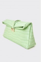 ELENA ATHANASIOU Downtown Lunchbag Croco Mint Κροκό Μέντα Τσαντάκι