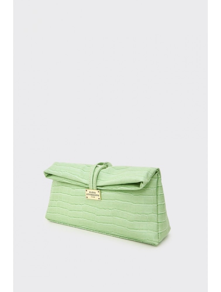 ELENA ATHANASIOU Downtown Lunchbag Croco Mint Κροκό Μέντα Τσαντάκι