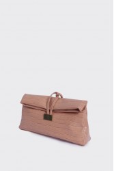 ELENA ATHANASIOU Downtown Lunchbag Croco Nude Κροκό Νουντ Τσαντάκι