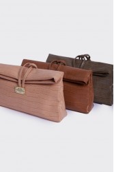 ELENA ATHANASIOU Downtown Lunchbag Croco Nude Κροκό Νουντ Τσαντάκι