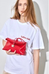ELENA ATHANASIOU Downtown Lunchbag Croco Red
