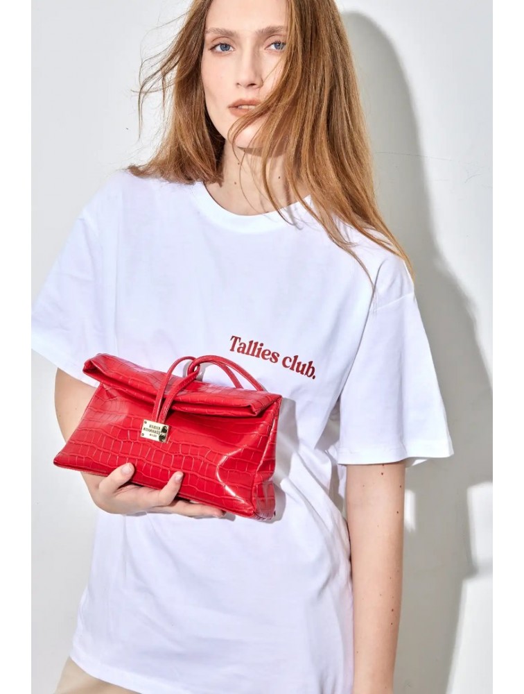 ELENA ATHANASIOU Downtown Lunchbag Croco Red