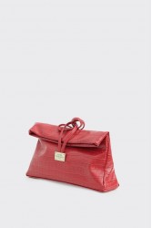 ELENA ATHANASIOU Downtown Lunchbag Croco Red
