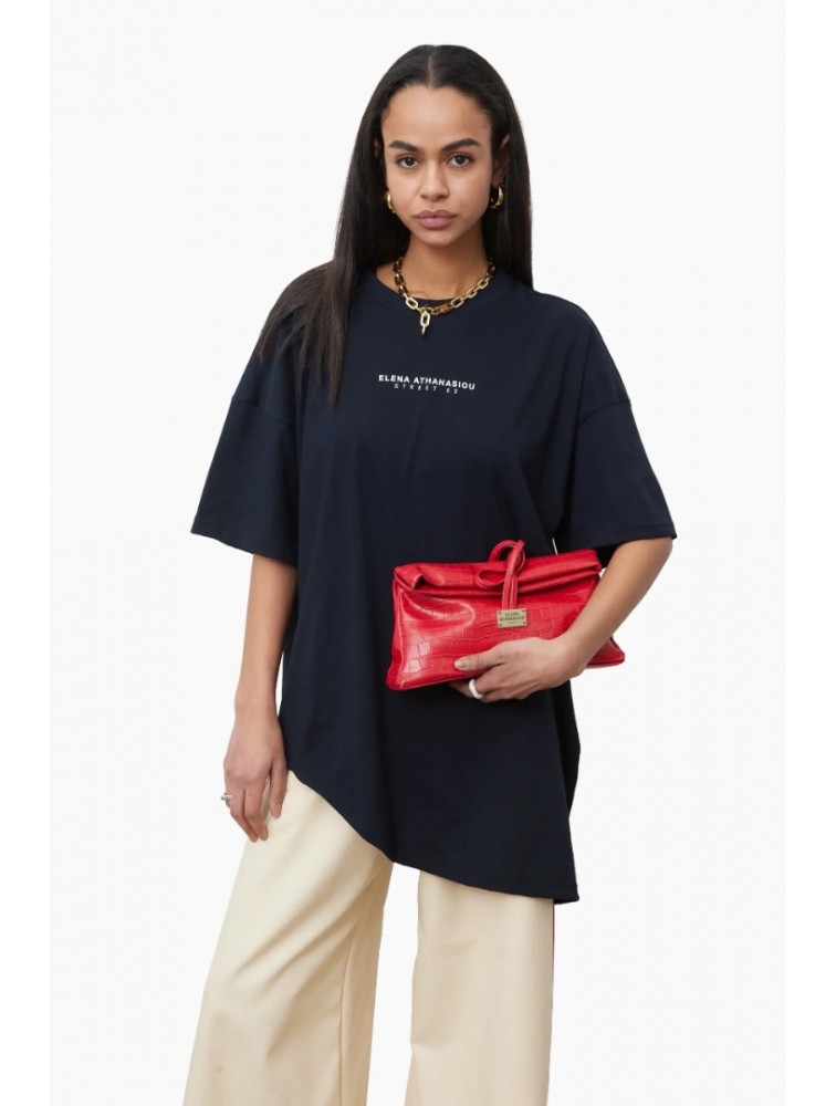 ELENA ATHANASIOU Downtown Lunchbag Croco Red