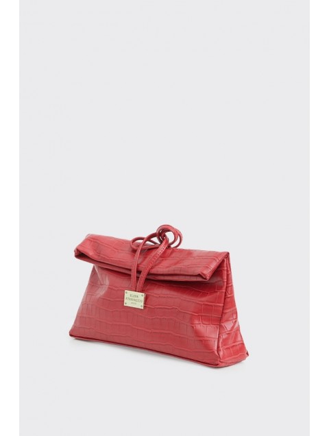 ELENA ATHANASIOU Downtown Lunchbag Croco Red Κροκό Κόκκινο Τσαντάκι