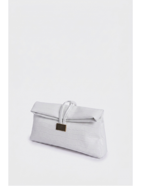 ELENA ATHANASIOU Downtown Lunchbag Croco White Κροκό Λευκό Τσαντάκι