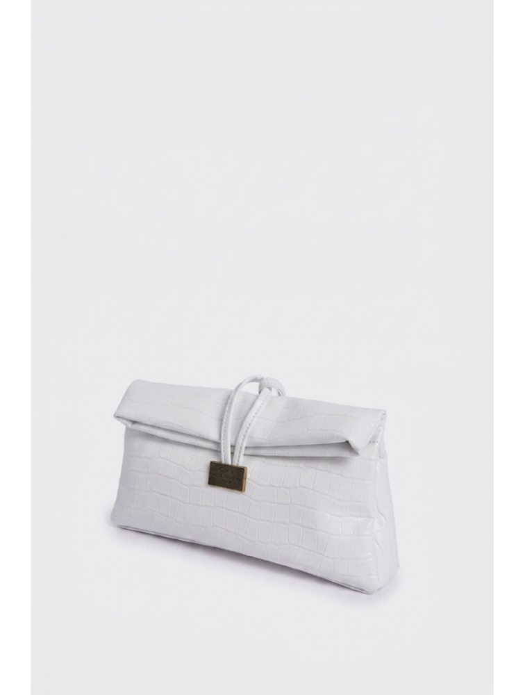 ELENA ATHANASIOU Downtown Lunchbag Croco White