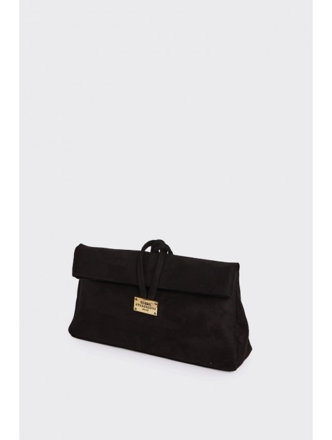 ELENA ATHANASIOU Downtown Lunchbag Suede Black Μαύρο Σουέντ Τσαντάκι