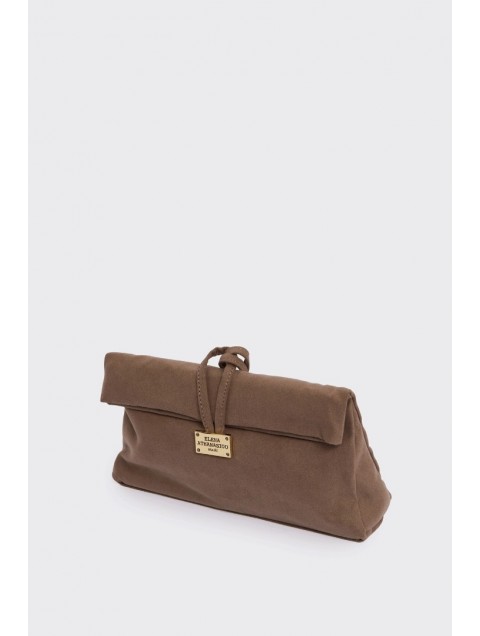 ELENA ATHANASIOU Downtown Lunchbag Suede Havana Σουέντ Τσαντάκι στο Χρώμα του Πούρου