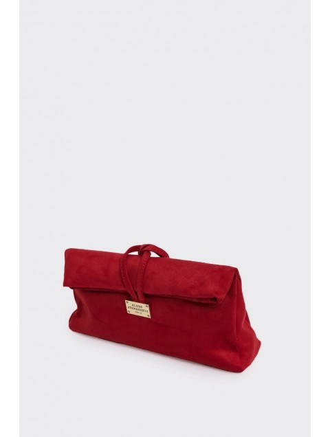 ELENA ATHANASIOU Downtown Lunchbag Suede Red Κόκκινο Σουέντ Τσαντάκι