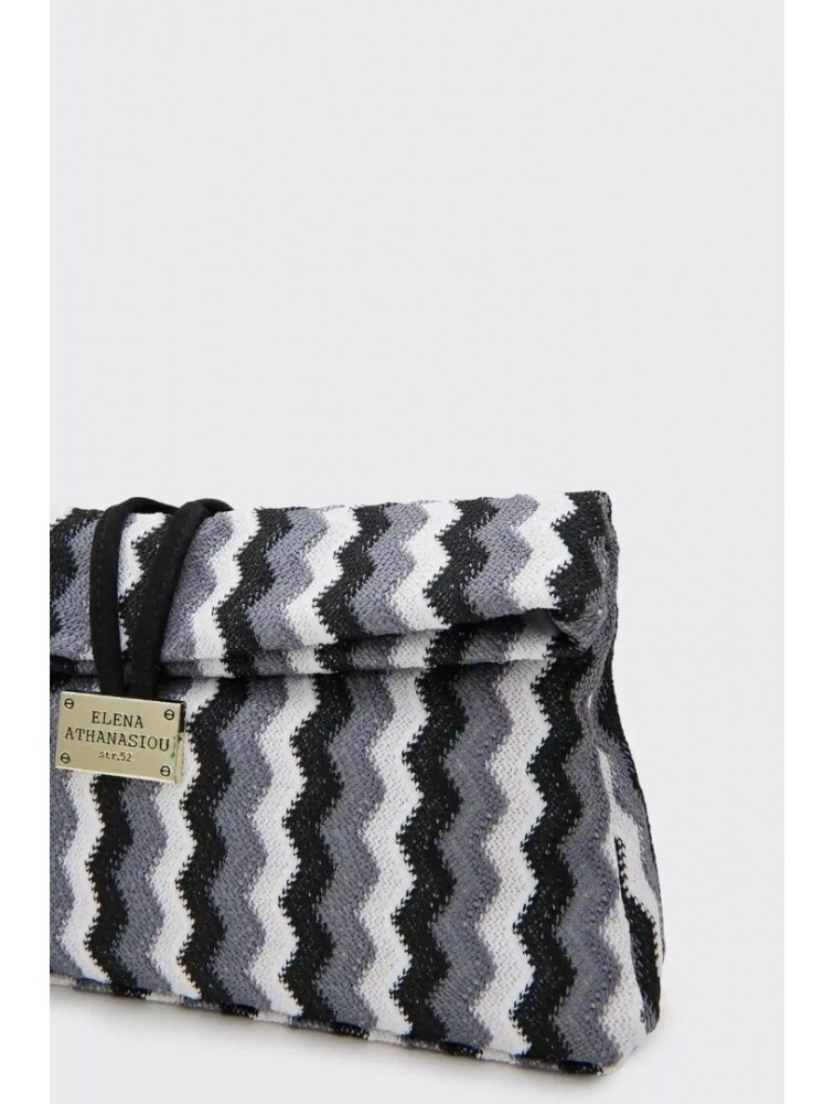ELENA ATHANASIOU Downtown Lunchbag Υφαντό Γκρι Τσαντάκι