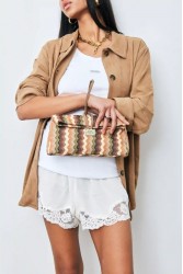 ELENA ATHANASIOU Downtown Lunchbag Υφαντό Καφέ Τσαντάκι