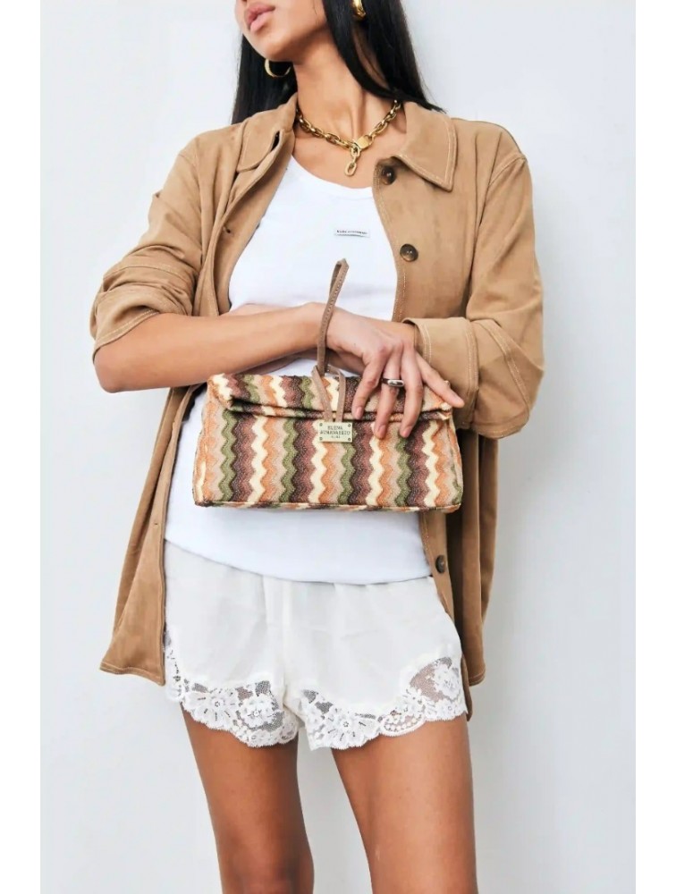 ELENA ATHANASIOU Downtown Lunchbag Υφαντό Καφέ Τσαντάκι