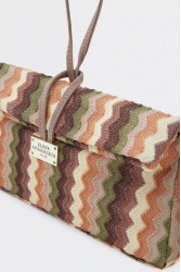 ELENA ATHANASIOU Downtown Lunchbag Υφαντό Καφέ Τσαντάκι