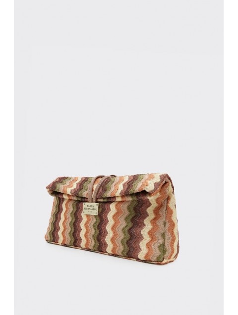 ELENA ATHANASIOU Downtown Lunchbag Υφαντό Καφέ Τσαντάκι