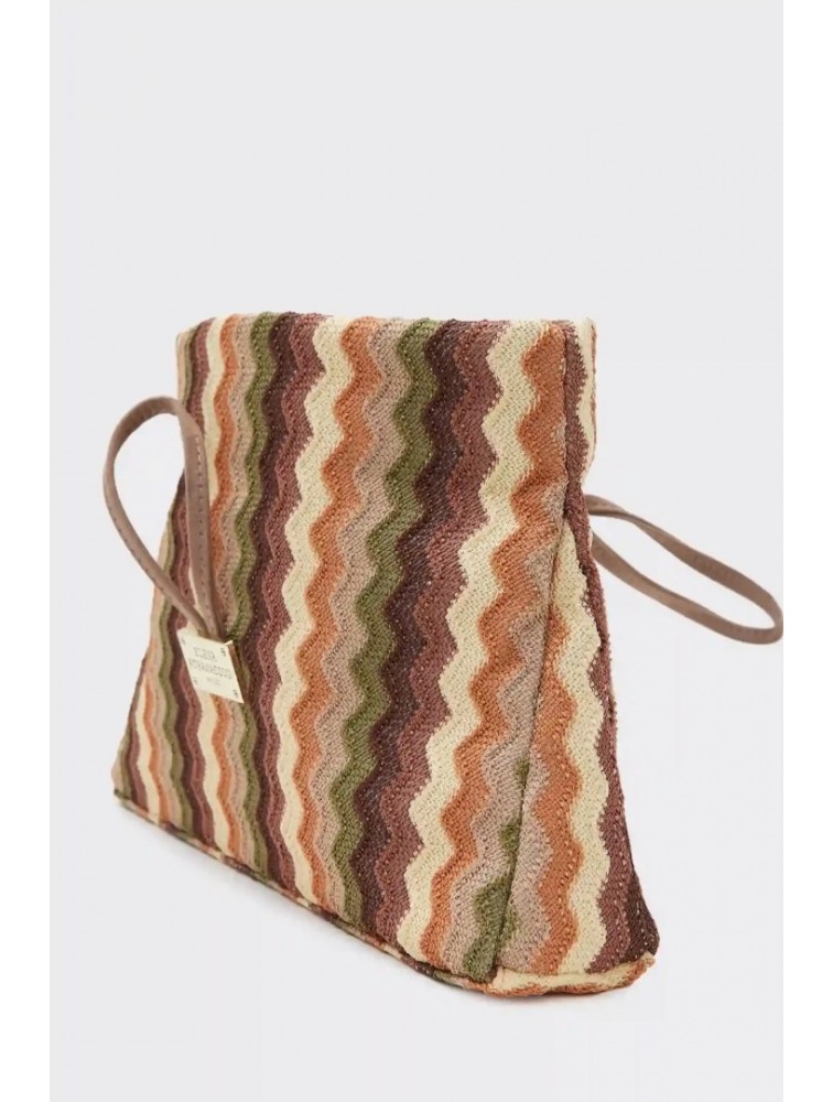 ELENA ATHANASIOU Downtown Lunchbag Υφαντό Καφέ Τσαντάκι
