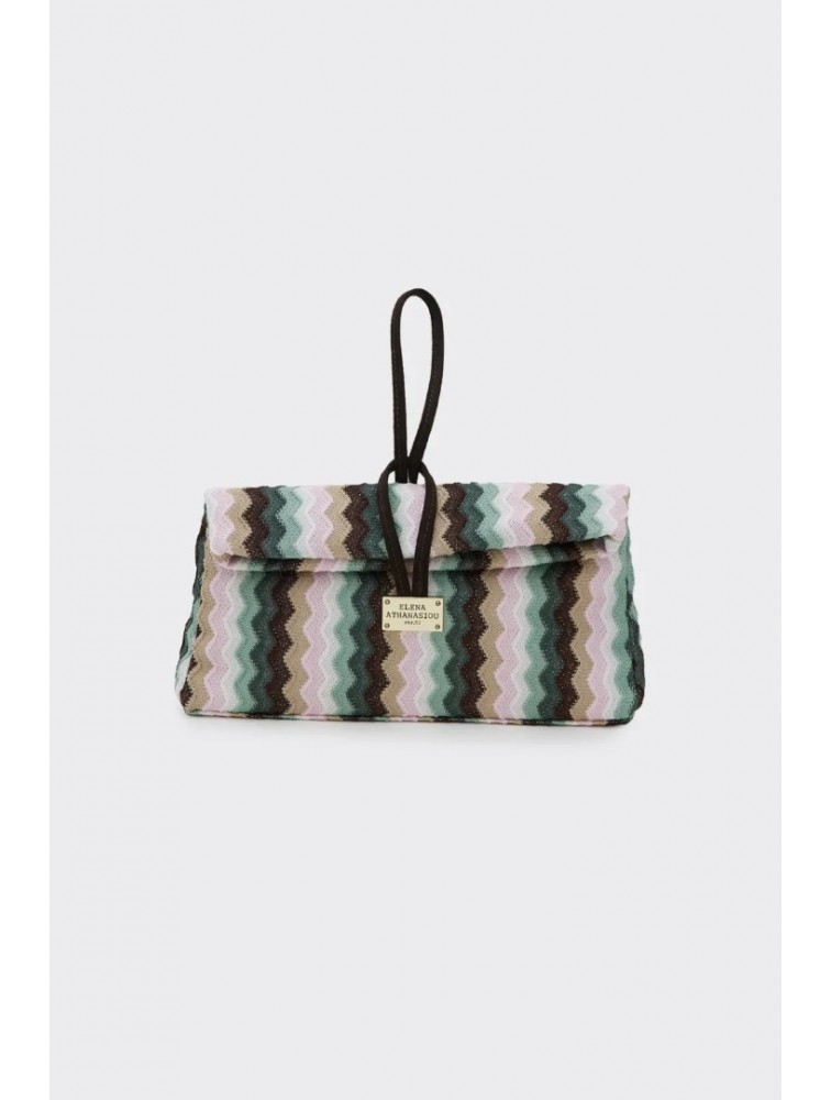 ELENA ATHANASIOU Downtown Lunchbag Υφαντό Πράσινο Τσαντάκι
