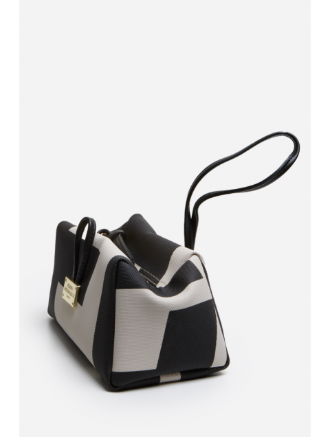 ELENA ATHANASIOU EA Logo Lunchbag Black n White Ασπρόμαυρο γυναικείο τσαντάκι χειρός
