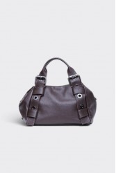 ELENA ATHANASIOU Hug Bag Leather Small Espresso Brown Σκούρο Καφέ Δερμάτινη Τσάντα