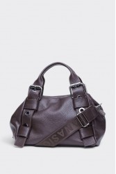 ELENA ATHANASIOU Hug Bag Leather Small Espresso Brown Σκούρο Καφέ Δερμάτινη Τσάντα