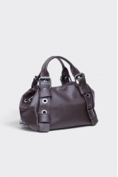 ELENA ATHANASIOU Hug Bag Leather Small Espresso Brown Σκούρο Καφέ Δερμάτινη Τσάντα