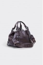 ELENA ATHANASIOU Hug Bag Leather Small Espresso Brown Σκούρο Καφέ Δερμάτινη Τσάντα