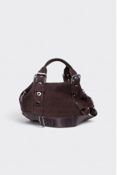 ELENA ATHANASIOU Hug Bag Suede Small Brown Καφέ Σουέντ Τσάντα