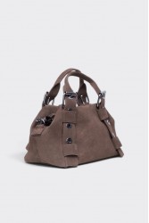 ELENA ATHANASIOU Hug Bag Suede Small Cacao Κακάο Σουέντ Τσάντα