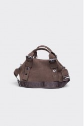 ELENA ATHANASIOU Hug Bag Suede Small Cacao Κακάο Σουέντ Τσάντα
