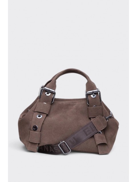 ELENA ATHANASIOU Hug Bag Suede Small Cacao Κακάο Σουέντ Τσάντα