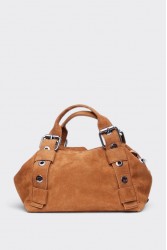 ELENA ATHANASIOU Hug Bag Suede Small Camel Κάμελ Σουέντ Τσάντα