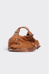 ELENA ATHANASIOU Hug Bag Suede Small Camel Κάμελ Σουέντ Τσάντα