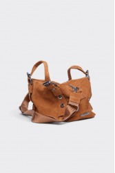 ELENA ATHANASIOU Hug Bag Suede Small Camel Κάμελ Σουέντ Τσάντα